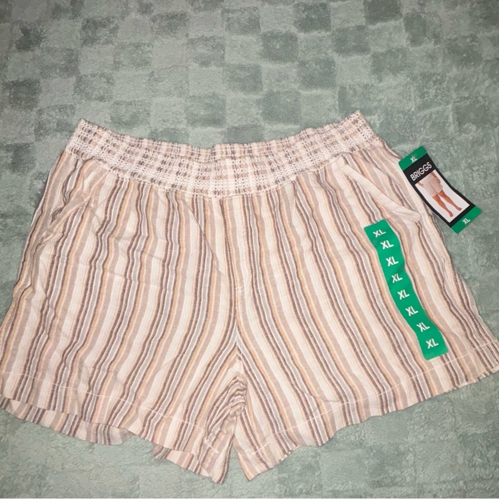 Briggs New York Women's Tan Striped Bermudas